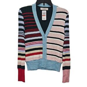 Aldo Martins Talo Cardigan Multicolor Striped Sweater XS New Designer Spain